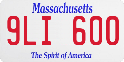 MA license plate 9LI600