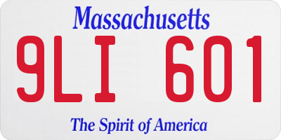 MA license plate 9LI601