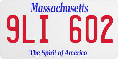 MA license plate 9LI602