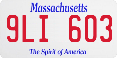 MA license plate 9LI603
