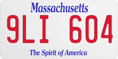 MA license plate 9LI604