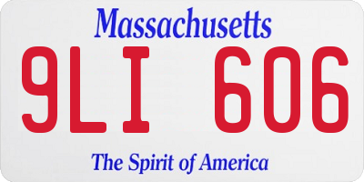 MA license plate 9LI606