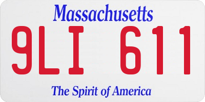 MA license plate 9LI611