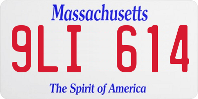 MA license plate 9LI614