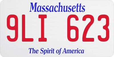 MA license plate 9LI623
