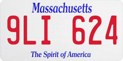 MA license plate 9LI624