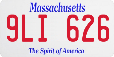 MA license plate 9LI626