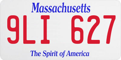 MA license plate 9LI627