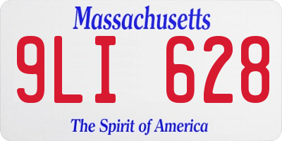 MA license plate 9LI628