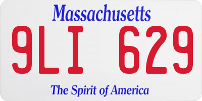 MA license plate 9LI629