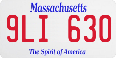 MA license plate 9LI630