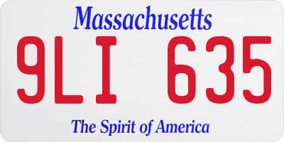 MA license plate 9LI635
