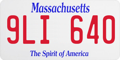 MA license plate 9LI640