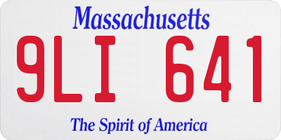 MA license plate 9LI641