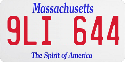 MA license plate 9LI644