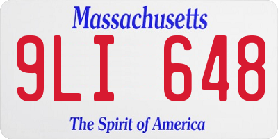 MA license plate 9LI648