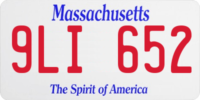 MA license plate 9LI652