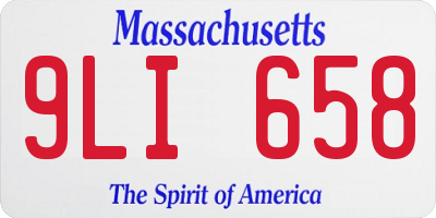 MA license plate 9LI658