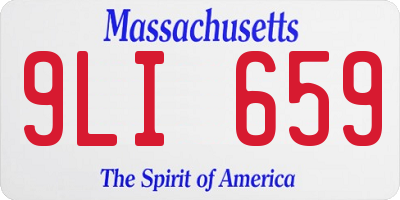 MA license plate 9LI659