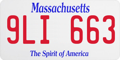 MA license plate 9LI663