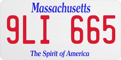 MA license plate 9LI665