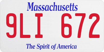 MA license plate 9LI672