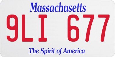 MA license plate 9LI677