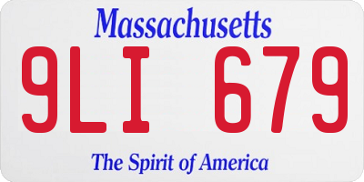 MA license plate 9LI679