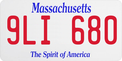 MA license plate 9LI680
