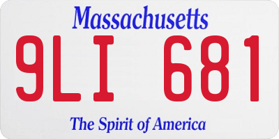 MA license plate 9LI681
