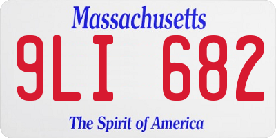 MA license plate 9LI682