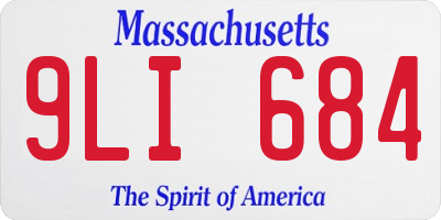 MA license plate 9LI684