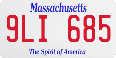MA license plate 9LI685