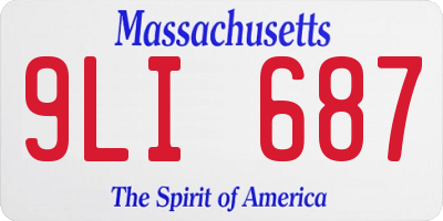 MA license plate 9LI687