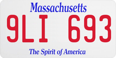 MA license plate 9LI693