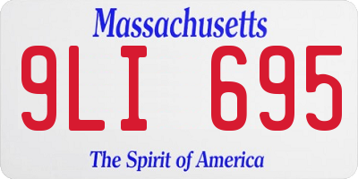 MA license plate 9LI695