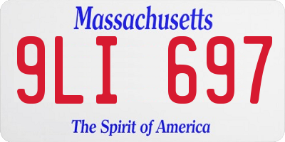 MA license plate 9LI697