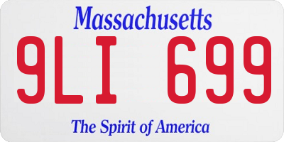 MA license plate 9LI699
