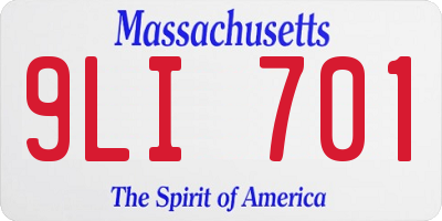 MA license plate 9LI701