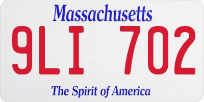 MA license plate 9LI702