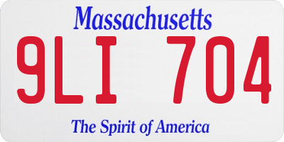 MA license plate 9LI704