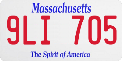 MA license plate 9LI705