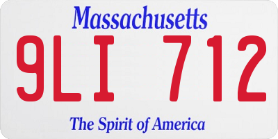 MA license plate 9LI712
