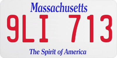 MA license plate 9LI713