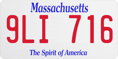 MA license plate 9LI716