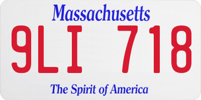 MA license plate 9LI718