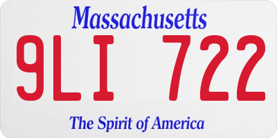 MA license plate 9LI722