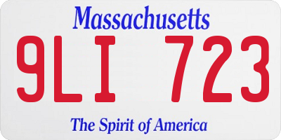 MA license plate 9LI723
