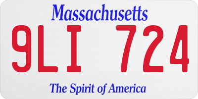 MA license plate 9LI724