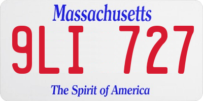 MA license plate 9LI727
